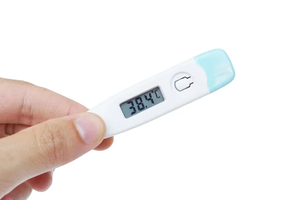 Hand hält ein Thermometer — Stockfoto