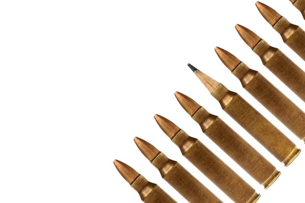 Gevär kulor med en penna huvud — Stockfoto