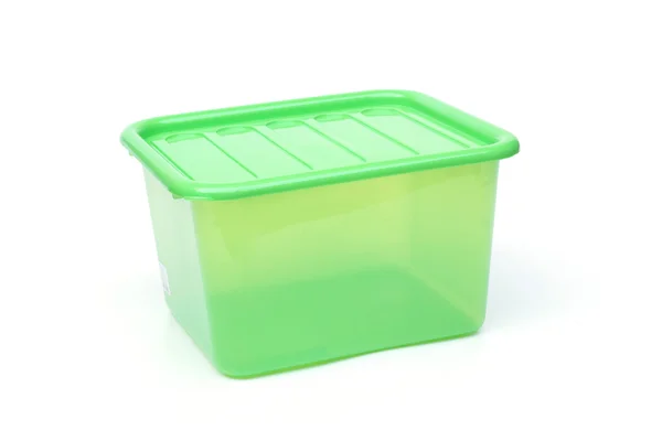 Caja de almacenamiento de plástico transparente — Foto de Stock