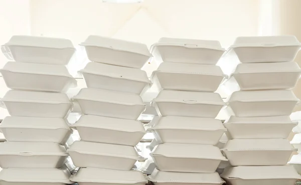 Stacks of foam boxes — Stock Photo, Image