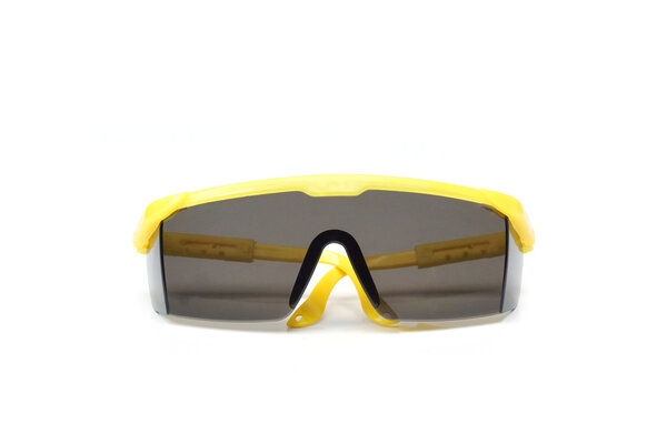 Protective glasses in yellow color