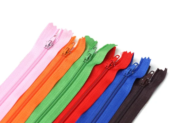 Zips colorés isolés — Photo