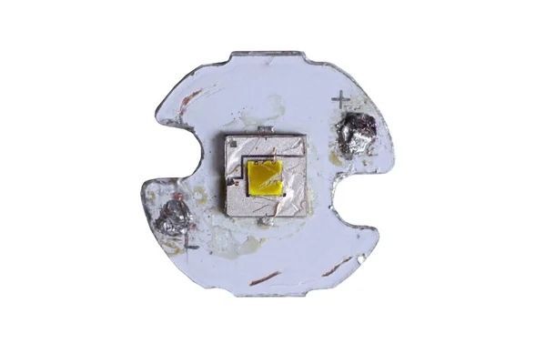 Eine Beschädigte Taschenlampe Führte Isoliert Auf Weißem Hintergrund lizenzfreie Stockbilder