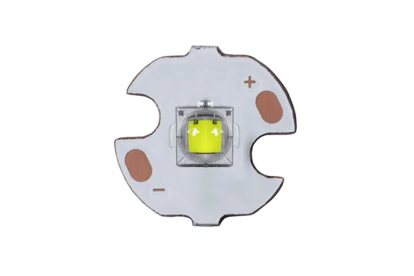 Eine Taschenlampe Führte Isoliert Auf Weißem Hintergrund Stockfoto