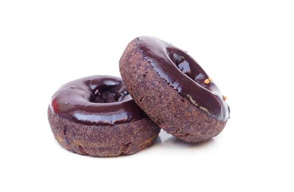 Chocolate Donut Isoliert Auf Weißem Hintergrund Stockfoto