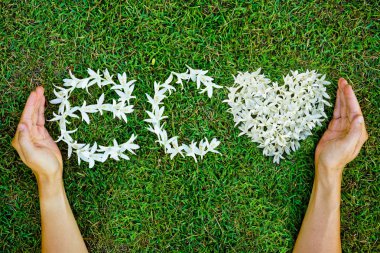 El ve eko kelime şeklinde çiçek