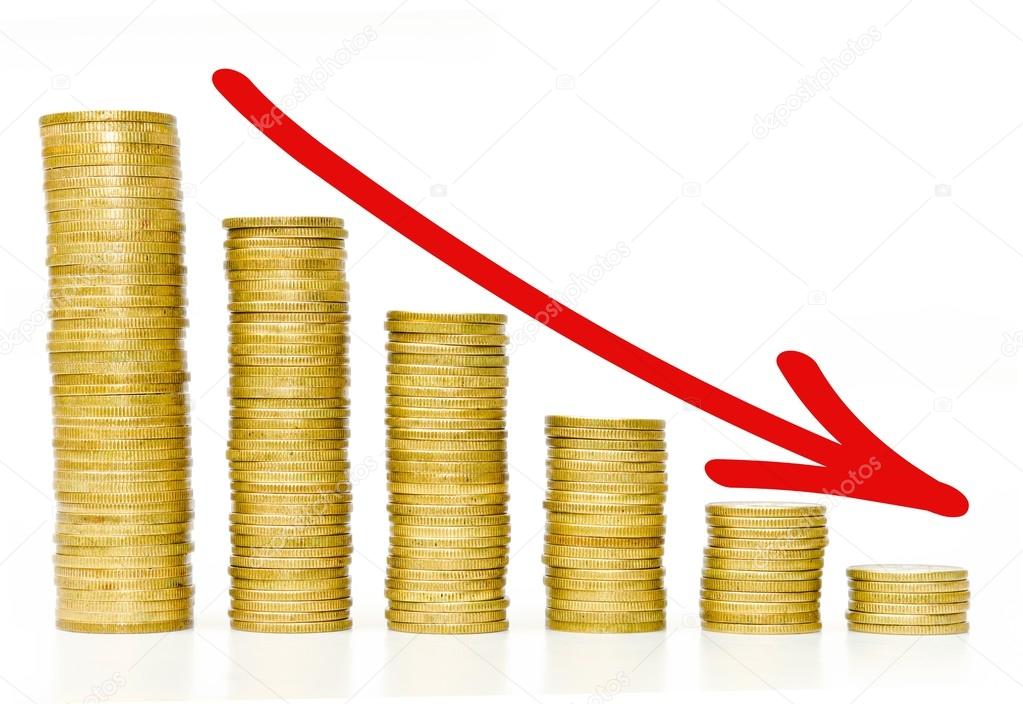 Coins arranged as a business graph