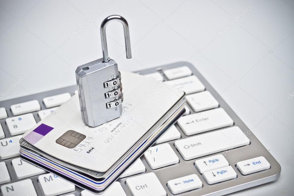 Open security lock on credit cards