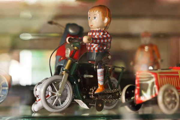 Rider on motobike of ceramics — Stock Photo, Image