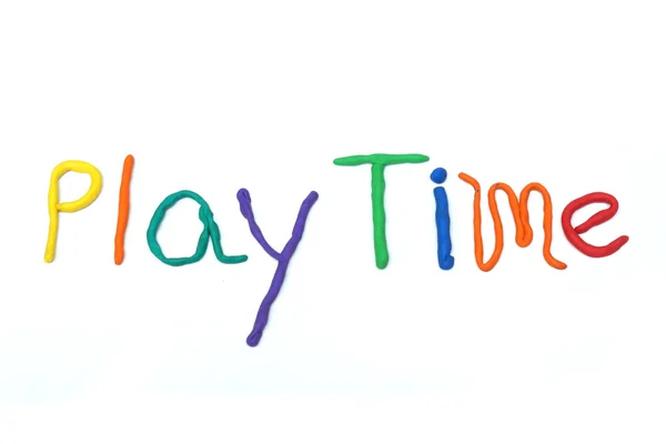 Play time lettering of colorful clay — Stock Photo, Image