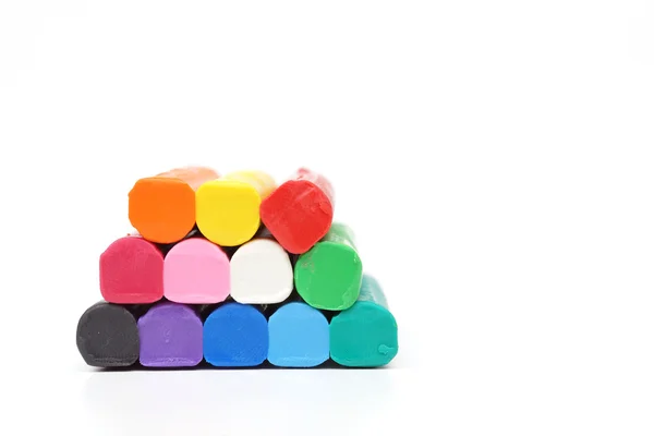 Colorful clay for children on white — Stock Photo, Image
