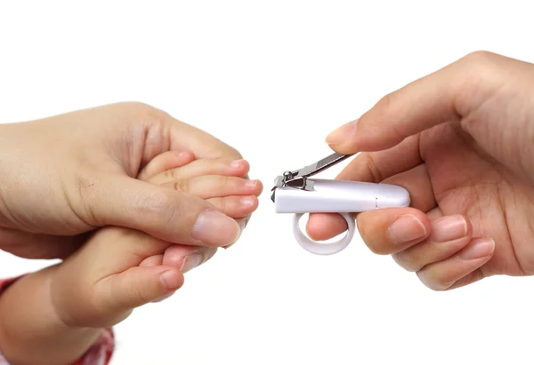 Cutting baby's nails — Stock Photo, Image