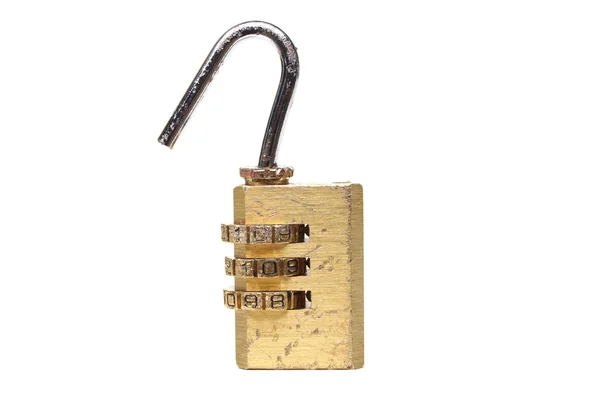 Unlock security lock on white — Stock Photo, Image