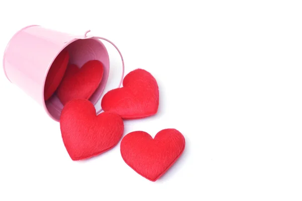 Red hearts on isolated — Stock Photo, Image