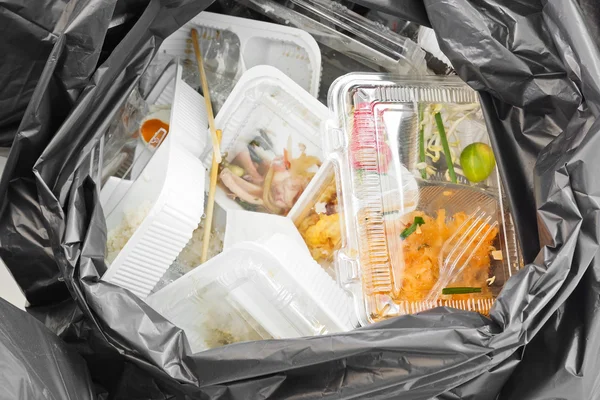 Lebensmittelbehälter aus Schaumstoff und Kunststoff — Stockfoto