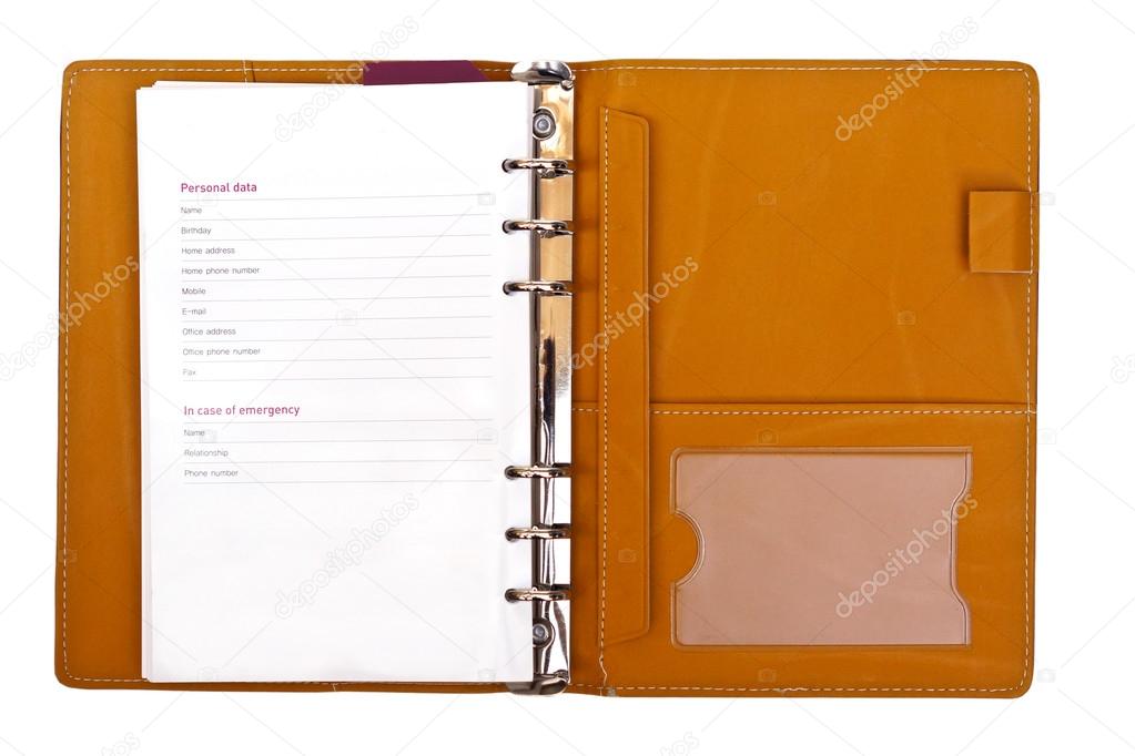 open notebook  on white