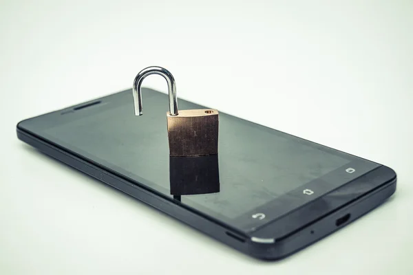 Security on mobile phone — Stock Photo, Image