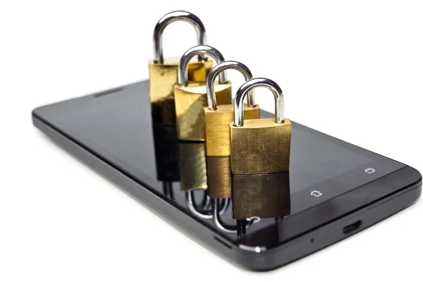 Security on mobile phone — Stock Photo, Image