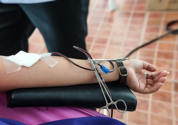 Donación de sangre realizada al aire libre — Foto de Stock