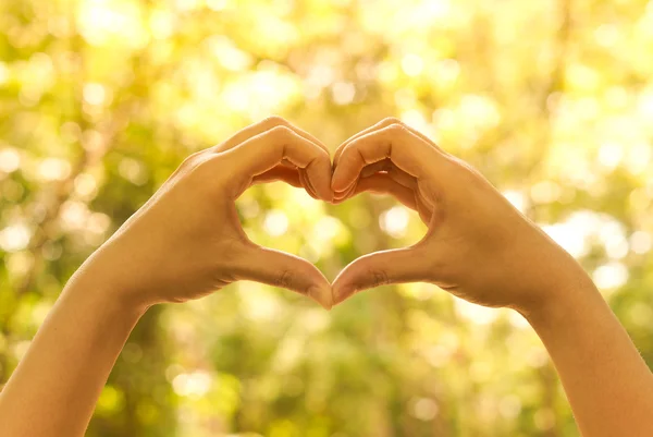 Manos formando una forma de corazón —  Fotos de Stock