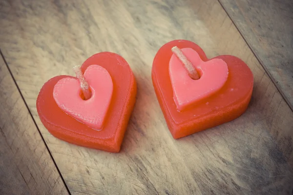 Due candele a forma di cuore — Foto Stock