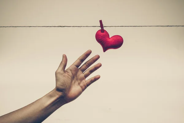 Catch a red heart — Stock Photo, Image