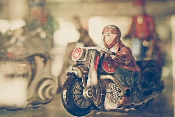 Miniature hand made toy motorcycle — Stock Photo, Image