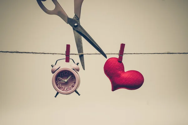 Rope with red heart — Stock Photo, Image