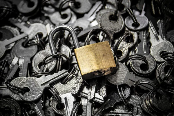 Toetsen en ontgrendelen-beveiligingsslot — Stockfoto