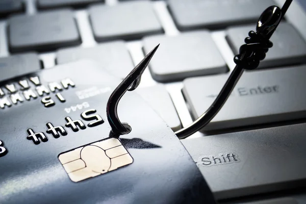 Фишинговая атака кредитных карт — стоковое фото