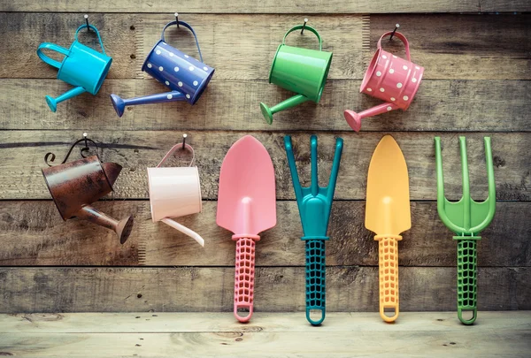 Colorful gardening tools — Stock Photo, Image