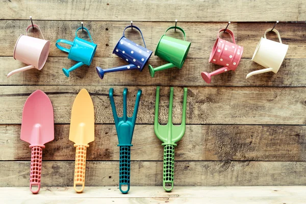 colorful gardening tools