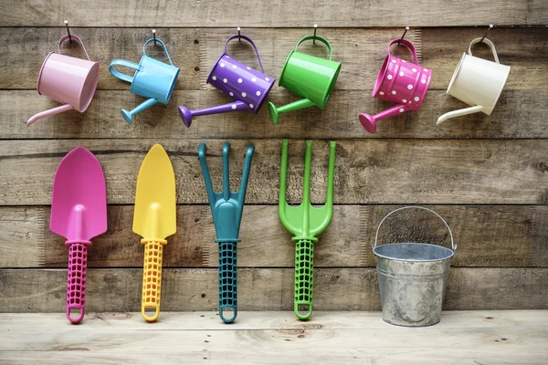 Colorful gardening tools — Stock Photo, Image