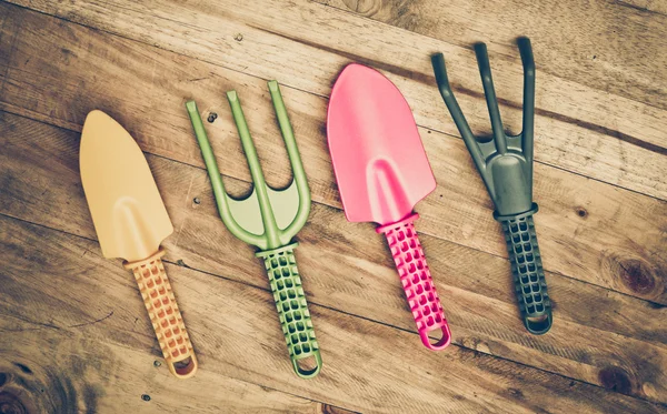 Colorful gardening tools — Stock Photo, Image