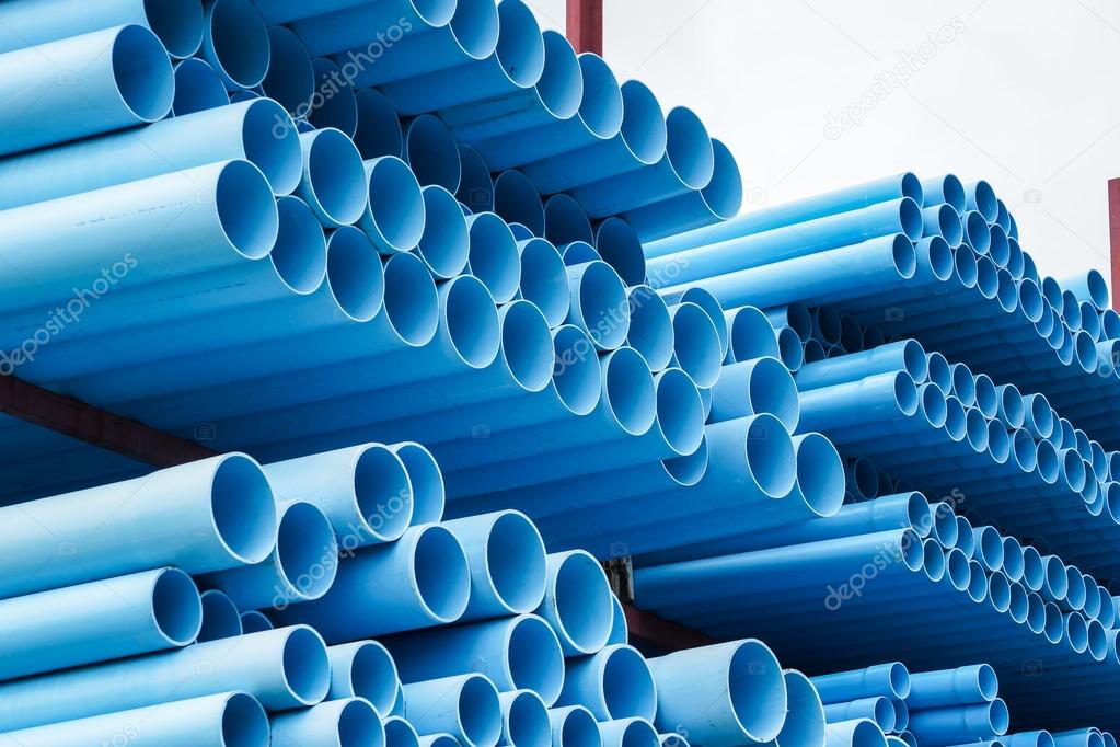 blue pvc pipes