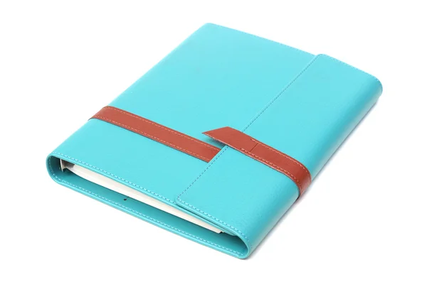 Blue notebook with white blank page — Stock Photo, Image