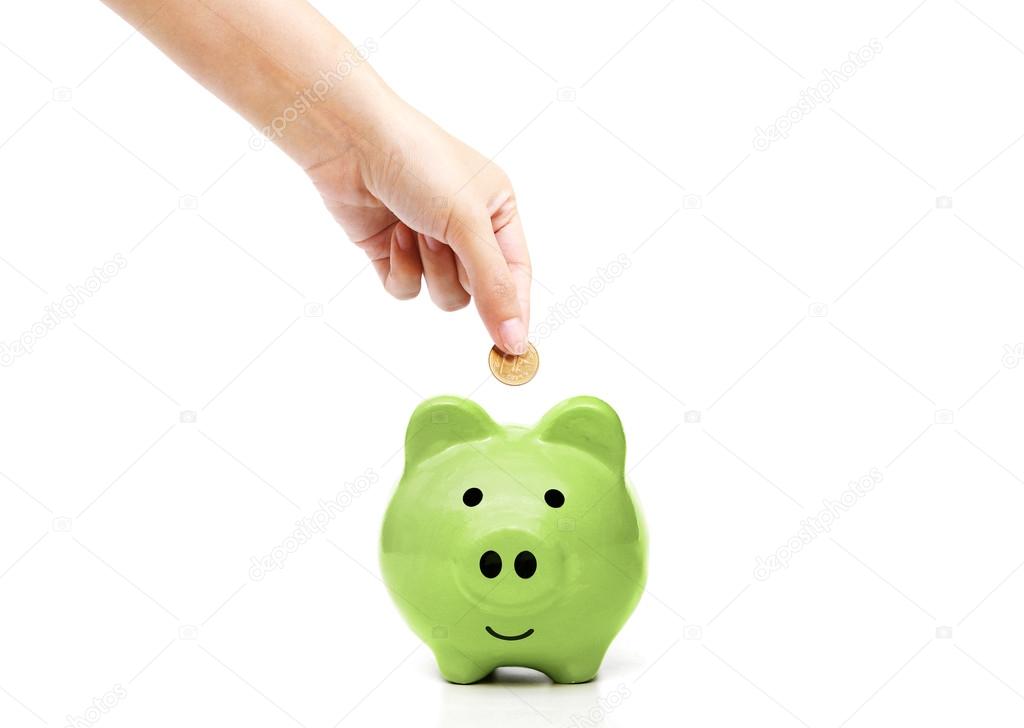 Green piggy sale bank