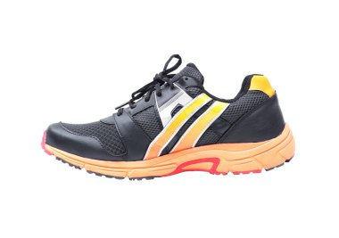 siyah ve turuncu renklerde koşu ayakkabısı