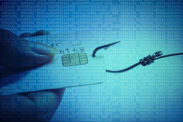 Phishing-Angriff auf Kreditkartendaten — Stockfoto