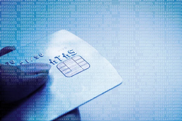 Mão segurando um cartão de crédito — Fotografia de Stock