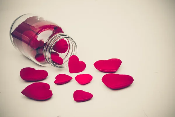 Jar of red hearts — Stock Photo, Image