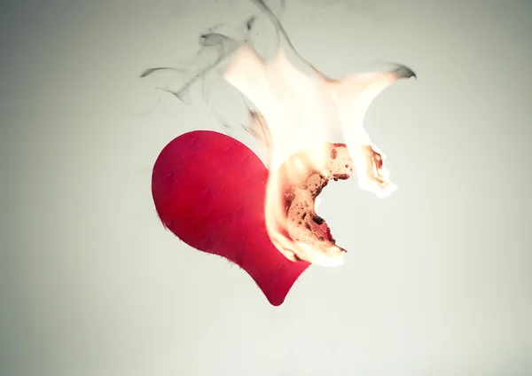 Red burning heart — Stock Photo, Image