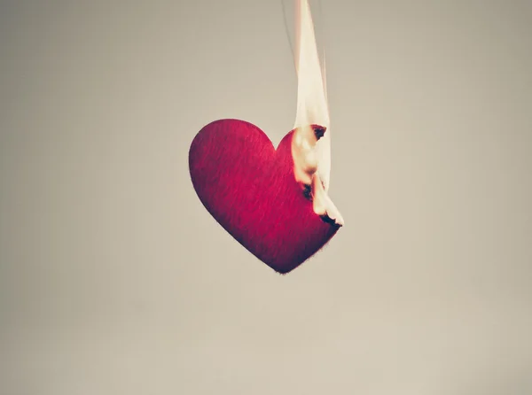 Red burning heart — Stock Photo, Image