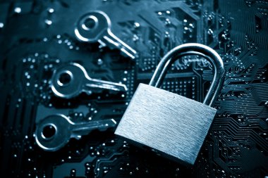 Güvenlik kilidi tuşları ile devre kartı üzerinde