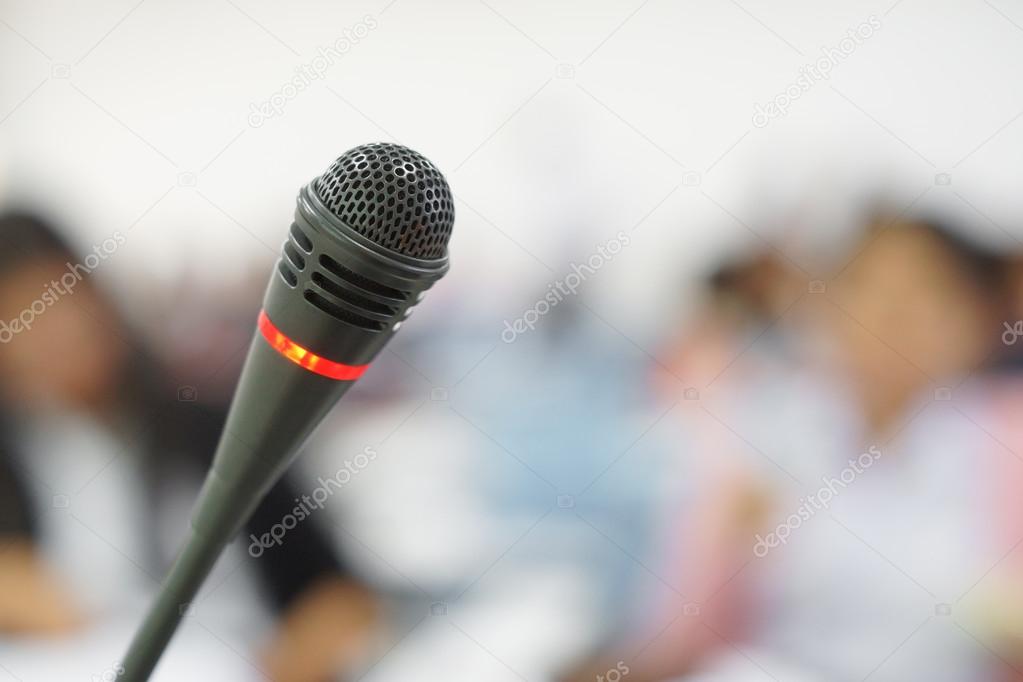 black microphone in a classroom