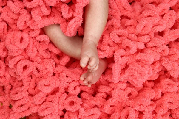 Cute Feet Newborn Baby Blanket Concept Love Health Care — Stock Photo, Image