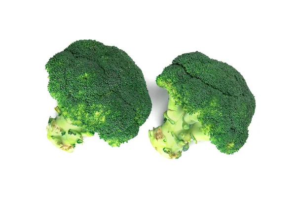Broccoli Freschi Isolati Alimenti Bianchi Sani — Foto Stock
