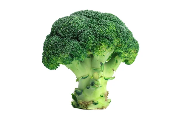 Broccoli Freschi Isolati Alimenti Bianchi Sani — Foto Stock