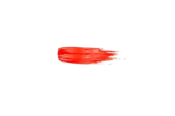 Επίχρισμα Κόκκινης Μπογιάς Λευκό Φόντο — Φωτογραφία Αρχείου