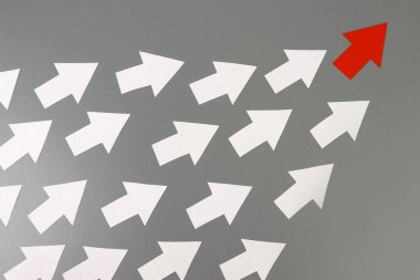 Lider olarak kırmızı ok ve müritler olarak beyaz oklar.